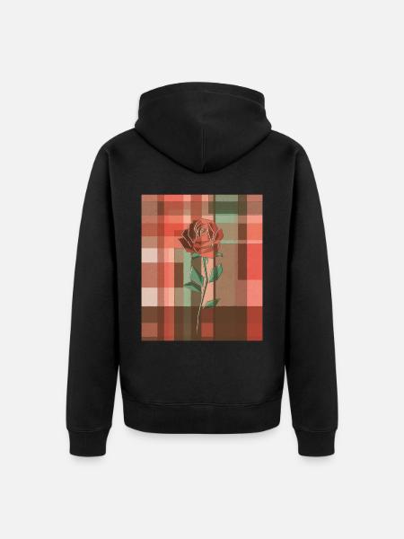 Avant Garde Aesthetic Red Rose - Unisex Premium Organic Zip Hoodie - black