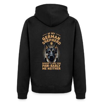 If My German Shepherd Doesn't Like You Funny Dog H - Unisex Premium Organic Zip Hoodie - black - Back - Nico (187cm)