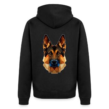 Vintage Geometric English Shepherd Dog Lover - Veste à capuche bio Premium Unisexe - noir - Dos - Nico (187cm)