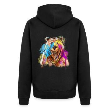 Art Academia Esthétique Ours Aquarelle - Veste à capuche bio Premium Unisexe - noir - Dos - Nico (187cm)