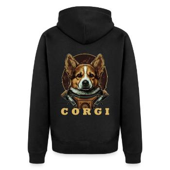 Astronaute Corgi Space Astronomy Galaxy Lover Drôle - Veste à capuche bio Premium Unisexe - noir - Dos - Nico (187cm)