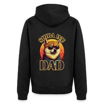 Shiba Inu Papa Rétro Chien Amoureux Drôle Mignon Pet - Veste à capuche bio Premium Unisexe - noir - Dos - Nico (187cm)