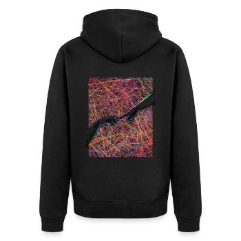 Art Academia Aesthetic Creation Of Adam - Unisex Premium Organic Zip Hoodie - black - Back - Nico (187cm)