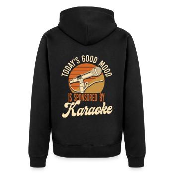 Karaoke Singer Retro Vintage - Unisex Premium Bio Zip Hoodie - Schwarz - Hinten - Nico (187cm)
