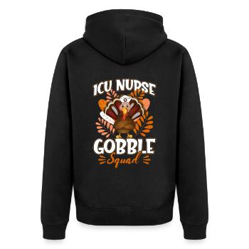 Ice Nurse Gobble Squad - Unisex Premium Organic Zip Hoodie - black - Back - Nico (187cm)