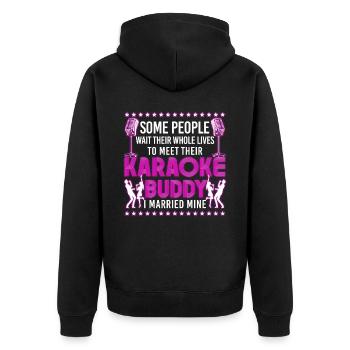 Chanteur de karaoké Mari Femme - Veste à capuche bio Premium Unisexe - noir - Dos - Nico (187cm)