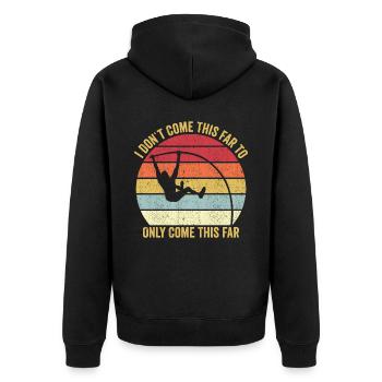 Lustiger Stabhochsprung Stabhochsprung - Unisex Premium Bio Zip Hoodie - Schwarz - Hinten - Nico (187cm)
