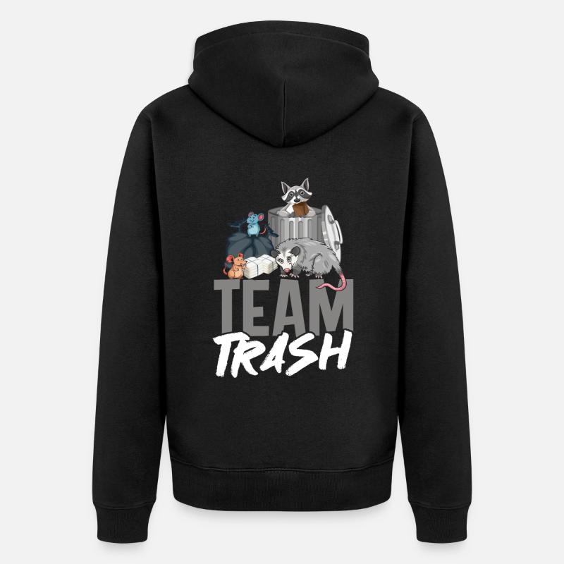 Team Trash - Unisex Premium Bio Zip Hoodie - Schwarz