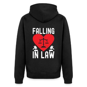 Jura Student Richter Staatsanwalt - Unisex Premium Bio Zip Hoodie - Schwarz - Hinten - Nico (187cm)