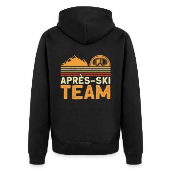 Apres Ski Team - Unisex Premium Bio Zip Hoodie - Schwarz - Hinten - Nico (187cm)