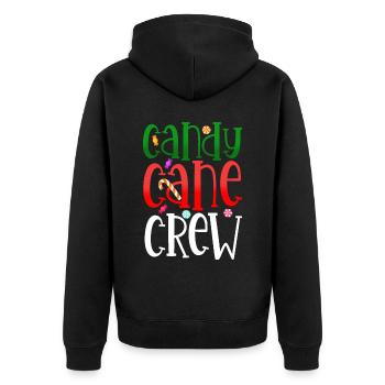 Candy Cane Crew - Unisex Premium Organic Zip Hoodie - black - Back - Nico (187cm)