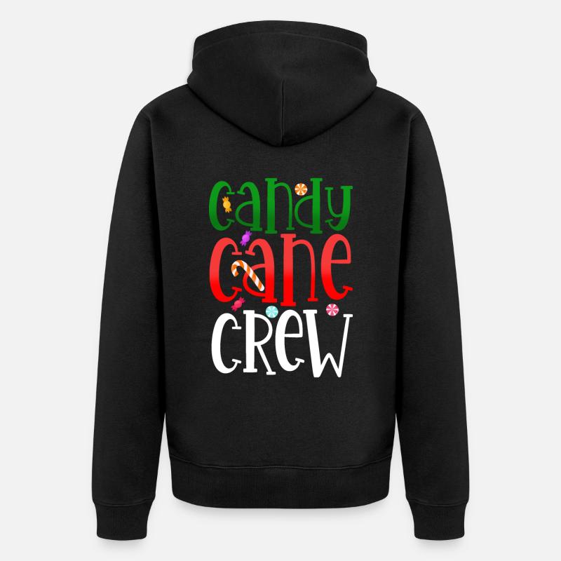 Candy Cane Crew - Unisex Premium Bio Zip Hoodie - Schwarz