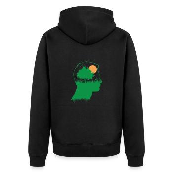 Pensez à l’environnement et à la nature Planète Terre - Veste à capuche bio Premium Unisexe - noir - Dos - Nico (187cm)