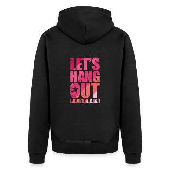 Traînons Parkour Sport Fitness - Veste à capuche bio Premium Unisexe - noir - Dos - Nico (187cm)