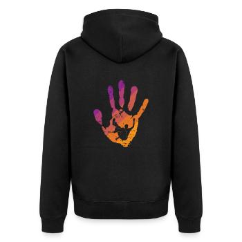Empreinte de main Parkour Training Sport Fitness - Veste à capuche bio Premium Unisexe - noir - Dos - Nico (187cm)