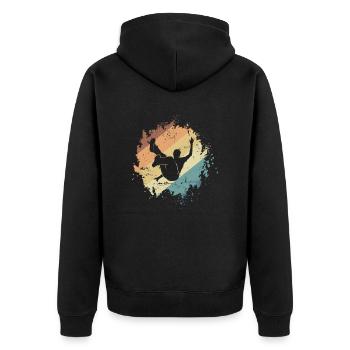 Artistic Jump Parkour Jump Sport Training - Unisex Premium Organic Zip Hoodie - black - Back - Nico (187cm)