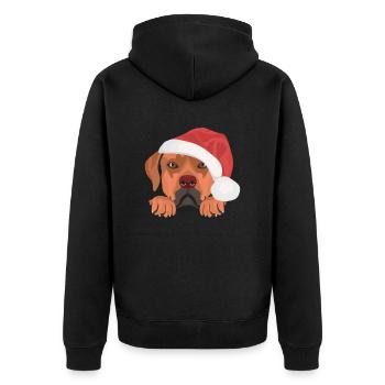 Rhodesian Ridgeback Merry Christmas - Unisex Premium Organic Zip Hoodie - black - Back - Nico (187cm)