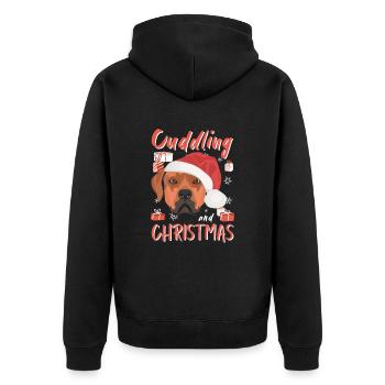 Rhodesian Ridgeback Merry Christmas - Unisex Premium Organic Zip Hoodie - black - Back - Nico (187cm)