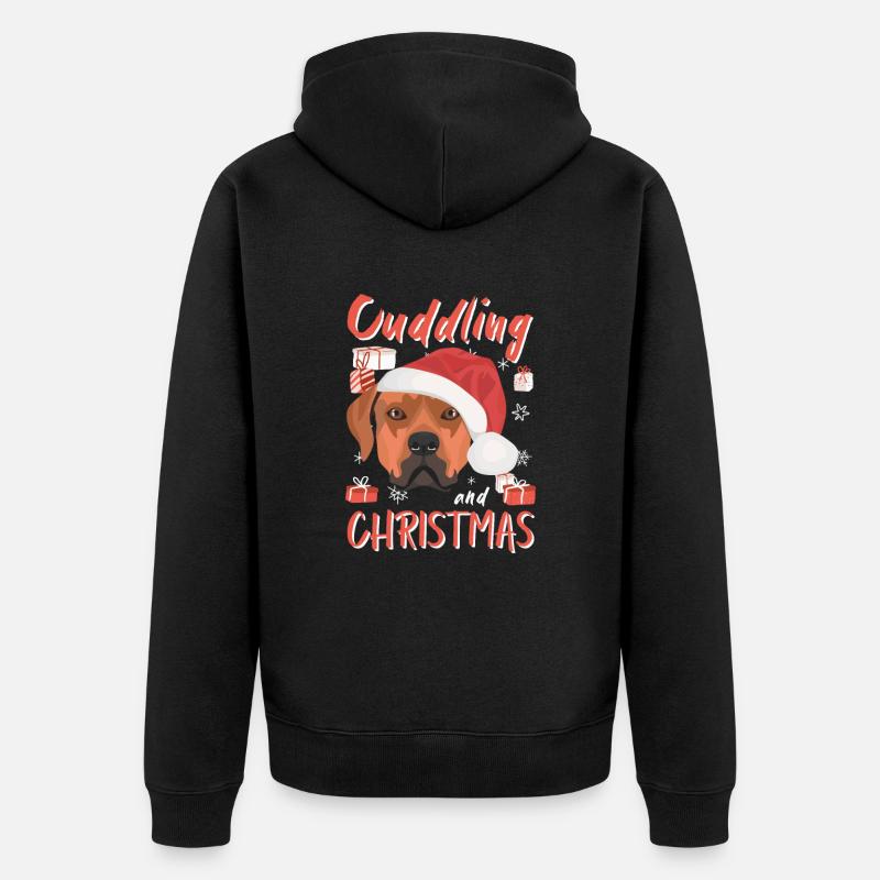 Rhodesian Ridgeback Joyeux Noël - Veste à capuche bio Premium Unisexe - noir