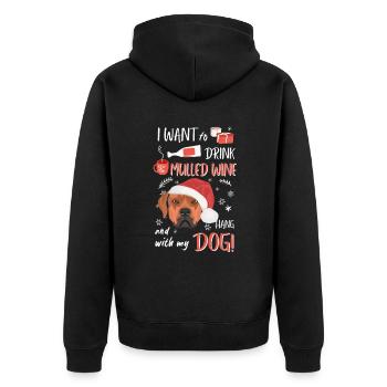 Rhodesian Ridgeback Vin chaud Noël - Veste à capuche bio Premium Unisexe - noir - Dos - Nico (187cm)