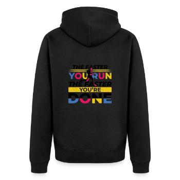Plus vite vous courez Athlétisme coureurs - Veste à capuche bio Premium Unisexe - noir - Dos - Nico (187cm)