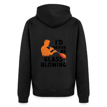 Ich Wäre Lieber Glasbläser Und Glasarbeiter - Unisex Premium Bio Zip Hoodie - Schwarz - Hinten - Nico (187cm)