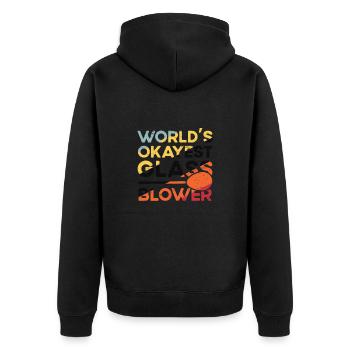 Glassblowing The best glass in the world - Unisex Premium Organic Zip Hoodie - black - Back - Nico (187cm)