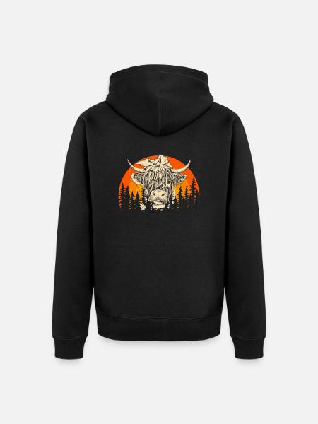 Scottish Highland Highland Cattle Highland - Unisex Premium Organic Zip Hoodie - black