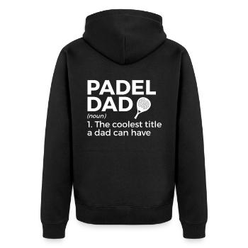 Padel Tennis - Unisex Premium Bio Zip Hoodie - Schwarz - Hinten - Nico (187cm)