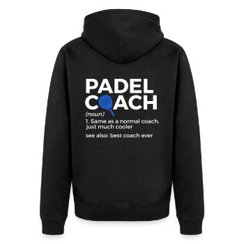 Padel Tennis - Unisex Premium Bio Zip Hoodie - Schwarz - Hinten - Nico (187cm)