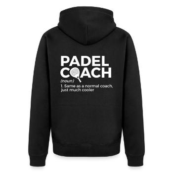 Padel Tennis - Unisex Premium Bio Zip Hoodie - Schwarz - Hinten - Nico (187cm)