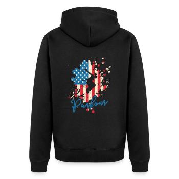 Parkour USA Flag Sport Training Fitness - Veste à capuche bio Premium Unisexe - noir - Dos - Nico (187cm)