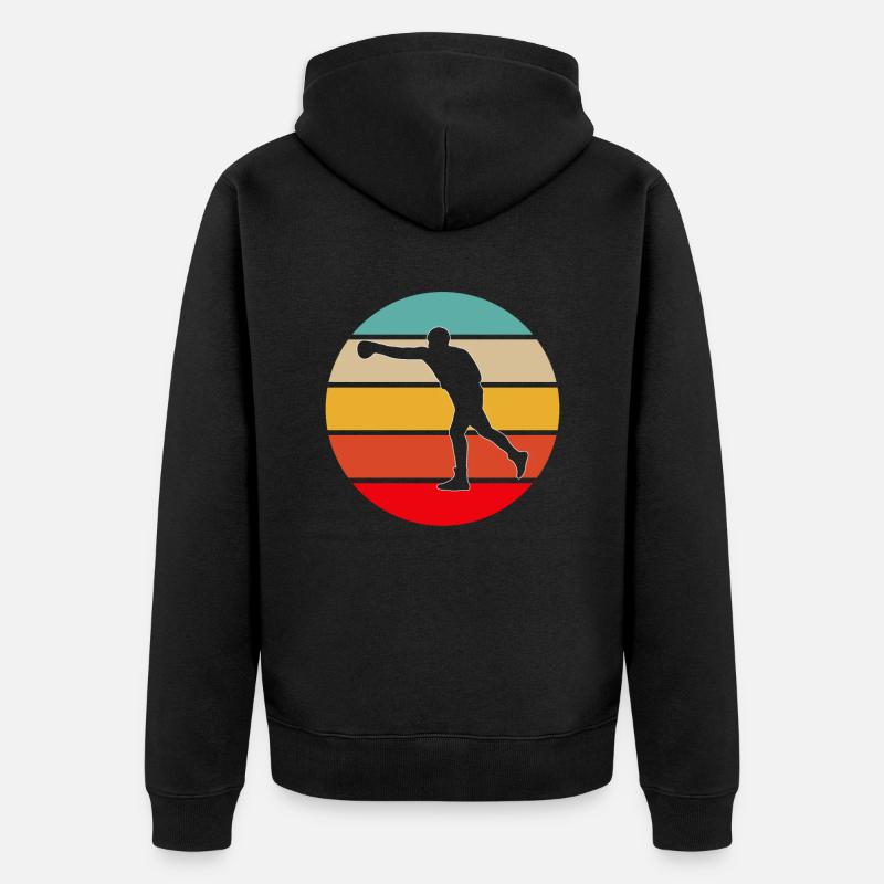 Logo rétro de boxe - Veste à capuche bio Premium Unisexe - noir