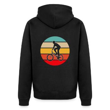 BMX rétro - Veste à capuche bio Premium Unisexe - noir - Dos - Nico (187cm)