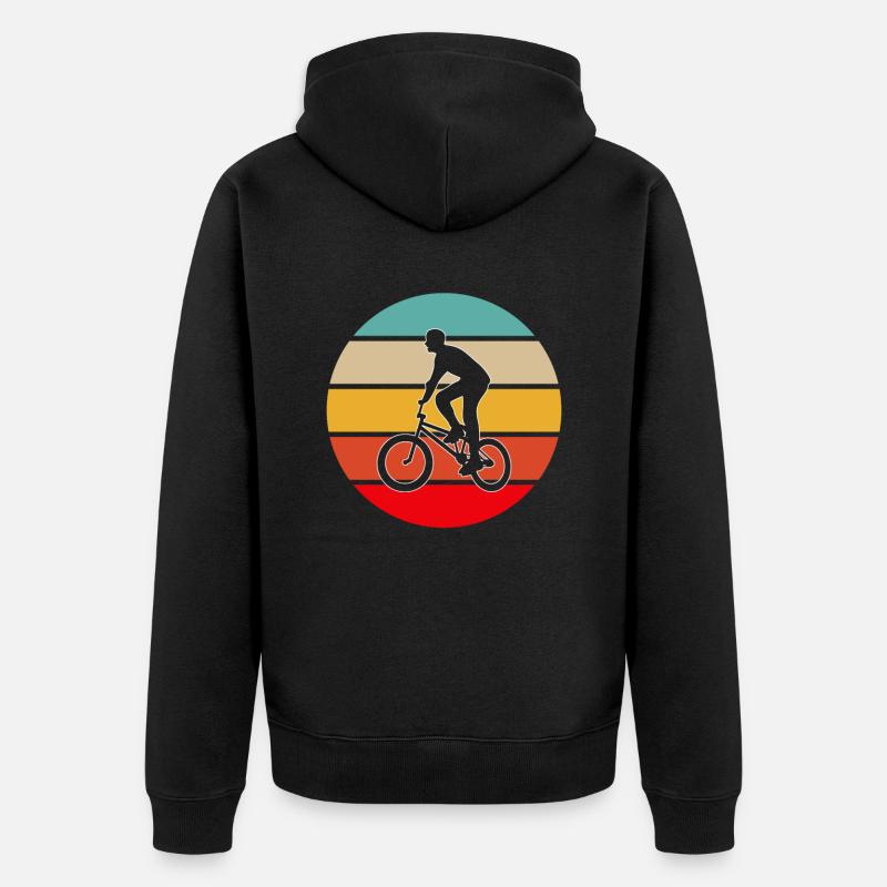 BMX retro - Unisex Premium Organic Zip Hoodie - black