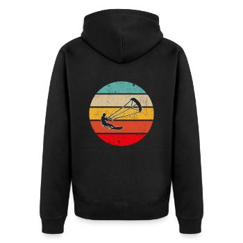 Kite Surfing Retro - Unisex Premium Organic Zip Hoodie - black - Back - Nico (187cm)
