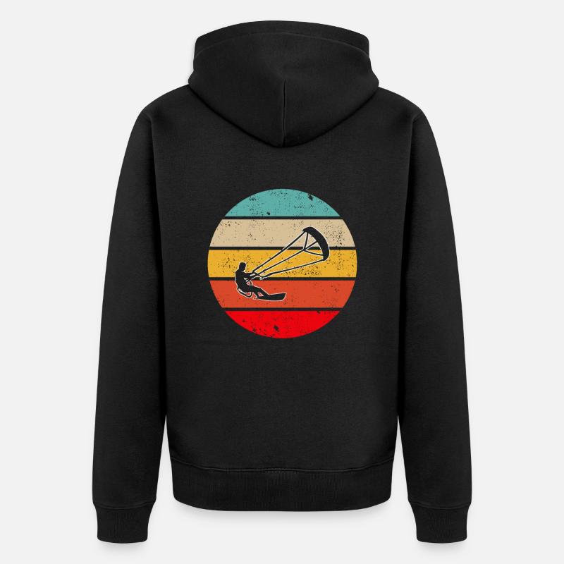 Kite Surf Rétro - Veste à capuche bio Premium Unisexe - noir