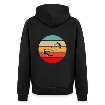Kite Surfing Retro - Unisex Premium Organic Zip Hoodie - black - Back - Nico (187cm)