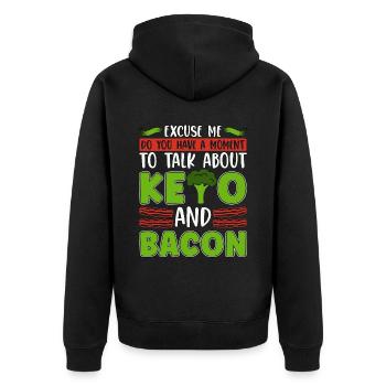 Ketogenic Diet Excuse Me Do You Ketosis Keto Lover - Unisex Premium Bio Zip Hoodie - Schwarz - Hinten - Nico (187cm)