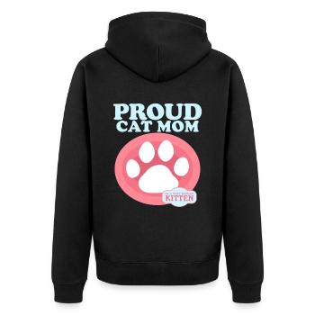 Cat Mama Cat Propriétaire Cat Cadeau - Veste à capuche bio Premium Unisexe - noir - Dos - Nico (187cm)