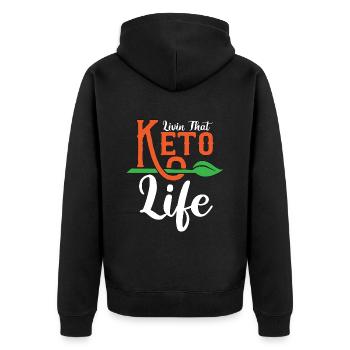 Régime cétogène Livin que l’amateur de nourriture saine Keto - Veste à capuche bio Premium Unisexe - noir - Dos - Nico (187cm)