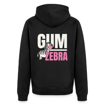 Zebra-Kaugummi-Liebhaber-Kaugummi-gummiartige Nahrung - Unisex Premium Bio Zip Hoodie - Schwarz - Hinten - Nico (187cm)