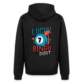 Bingo chanceux - Veste à capuche bio Premium Unisexe - noir - Dos - Nico (187cm)