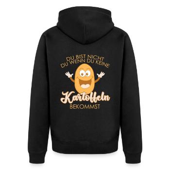 Kartoffeln lustige Kartoffel - Unisex Premium Bio Zip Hoodie - Schwarz - Hinten - Nico (187cm)
