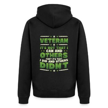 Veteranen WürdigungStolz Auf Veteran, Anerkennung, - Unisex Premium Bio Zip Hoodie - Schwarz - Hinten - Nico (187cm)