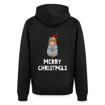 Joyeux Noël Drôle de Chemise de Noël - Veste à capuche bio Premium Unisexe - noir - Dos - Nico (187cm)