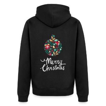 Joyeux Noël Drôle de Chemise de Noël - Veste à capuche bio Premium Unisexe - noir - Dos - Nico (187cm)