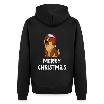 Joyeux Noël Drôle de Chemise de Noël - Veste à capuche bio Premium Unisexe - noir - Dos - Nico (187cm)