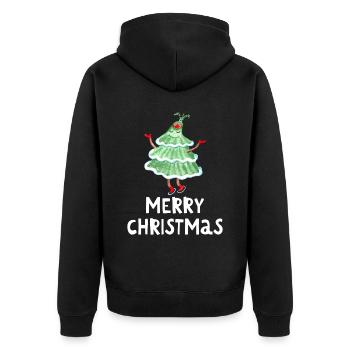 Joyeux Noël Drôle de Chemise de Noël - Veste à capuche bio Premium Unisexe - noir - Dos - Nico (187cm)