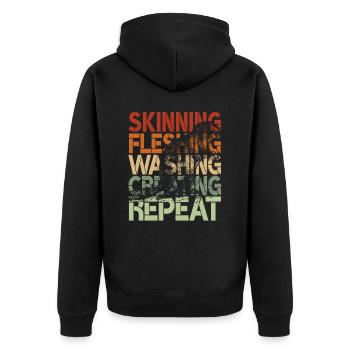 Animal assembly Hunting trophy Stuffing animals - Unisex Premium Organic Zip Hoodie - black - Back - Nico (187cm)